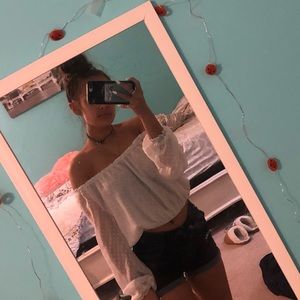 White off the shoulder shirt